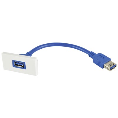 AV:Link Wall Plate Module - USB3.0 Type-A Socket to Female Tail 122532
