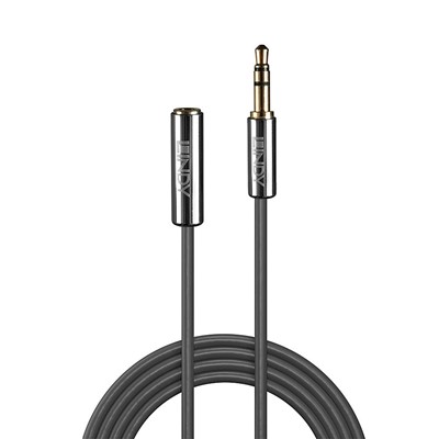 Lindy 35326 0.5m 3.5mm Extension Audio Cable, Cromo Line