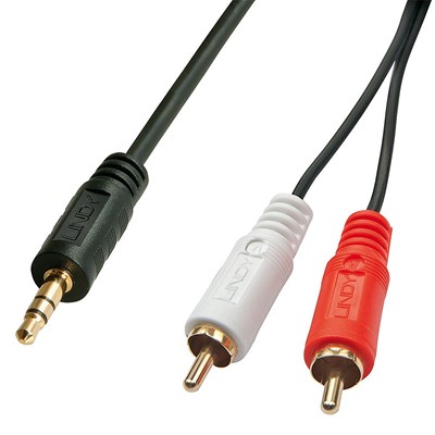 Lindy Premium Audio Cable 2x Phono-3,5mm, 1m 35680
