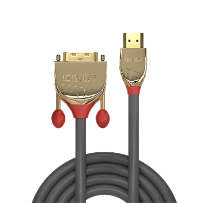 Lindy 36193 0.5m HDMI to DVI-D Cable, Gold Line