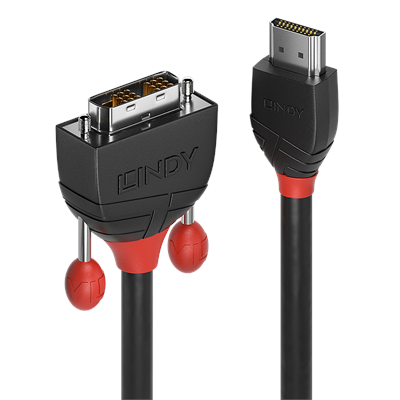 Lindy 1m HDMI to DVI-D Cable, Black Line 36271