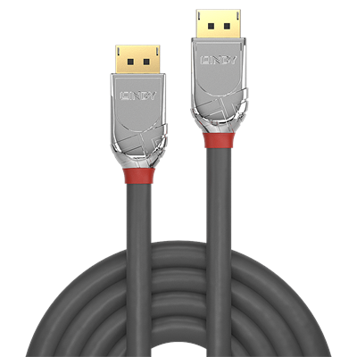 Lindy 36300 0.5m DisplayPort 1.4 Cable, Cromo Line