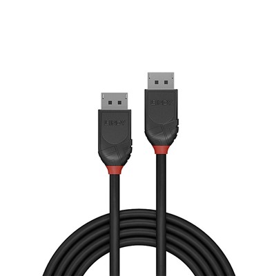 Lindy 36490 0.5m DisplayPort 1.2 Cable, Black Line