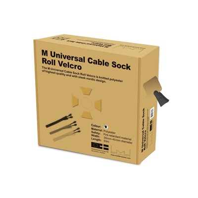 Multibrackets M Cable Sock Roll Velcro Black 50m-L - Peats.ie