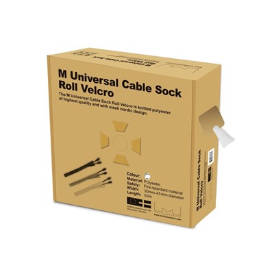 Multibrackets M Cable Sock Roll Velcro White 50m-L - Peats.ie