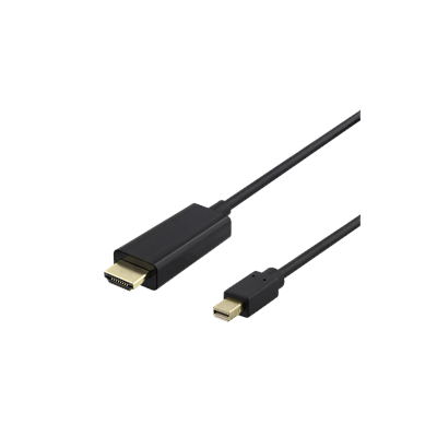 DELTACO miniDisplayPort to HDMI cable, 4K UHD, 2m, black DPHDMI204R