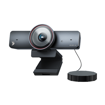 Wyrestorm 4K Ultra-Wide Angle Webcam w/ AI Enhanced Lighting, Auto Framing, Presenter Tracking & App Control