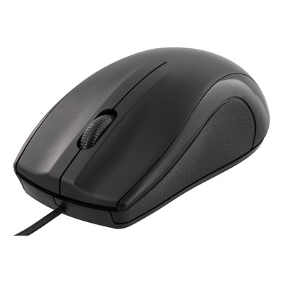 DELTACO Black wired optical mouse, 3 buttons with scroll, 1200 DPI, USB 2.0, 1.2m cable
