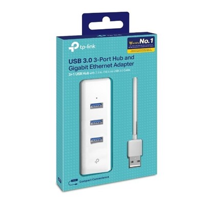 3-Port  USB 3.0 Hub & Gigabit Ethernet Adapter